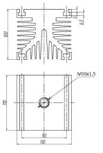 О291-110 охладитель, 110х110х100 мм, М30