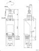 KZ-8111 выключатель концевой. Шток с роликом вдоль. Чертеж.